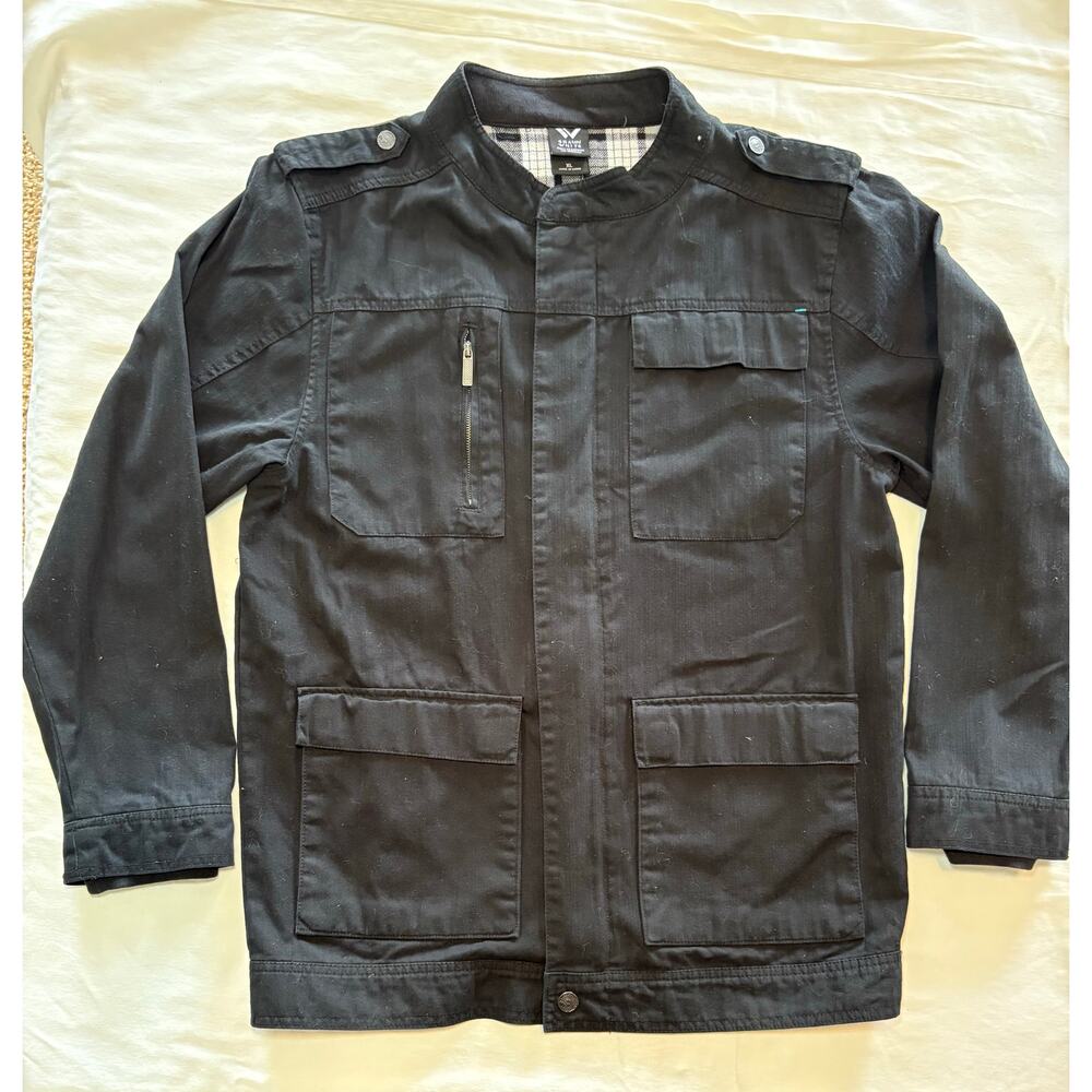 Shawn White Boys/Teen Large Utility/Barn Jacket Black Pockets Covered Zipper